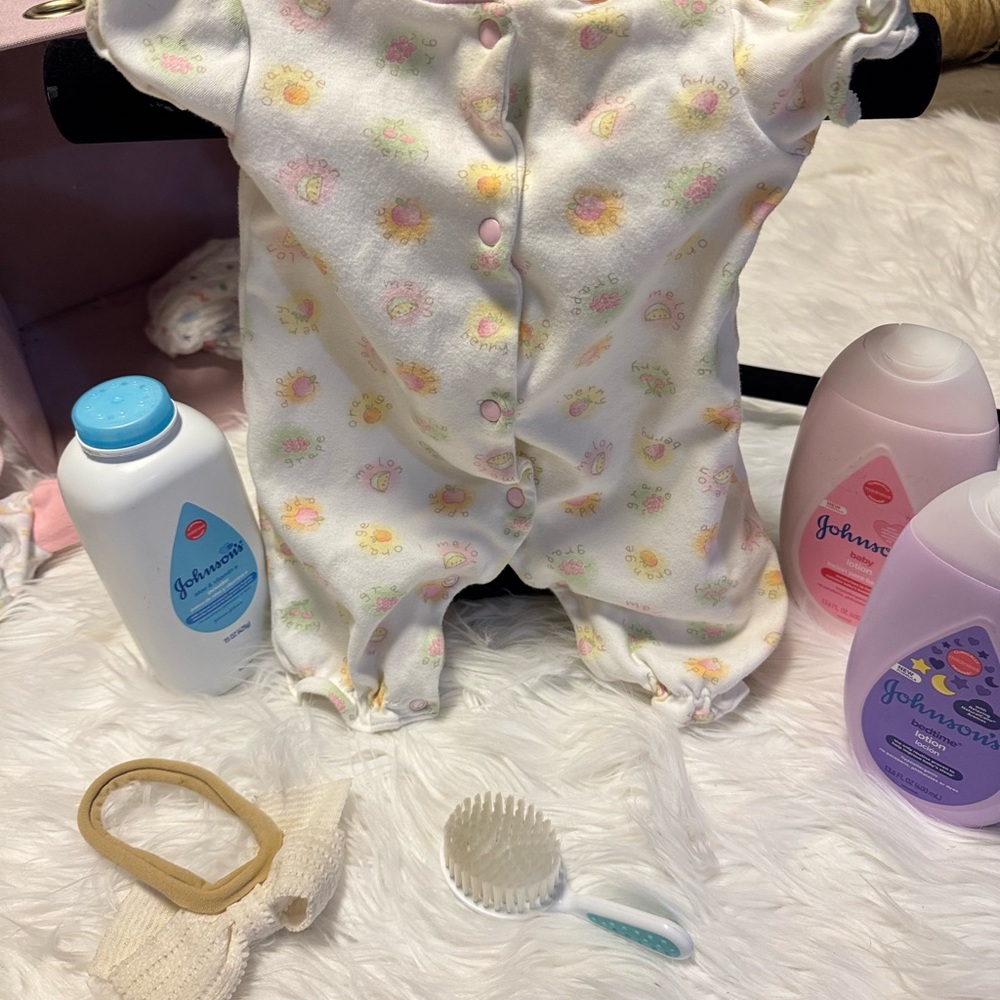 Vintage White Baby Footed One-Piece with Pastel Sun & Floral Print